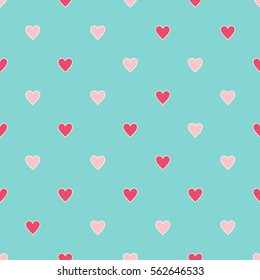 Retro seamless pattern with colorful hearts. Valentine's Day background.