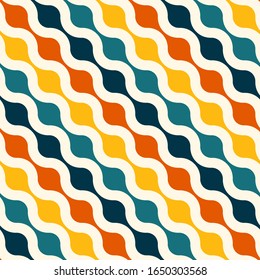 Retro seamless pattern - colorful nostalgic background design