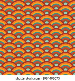 Retro seamless pattern - colorful nostalgic background design