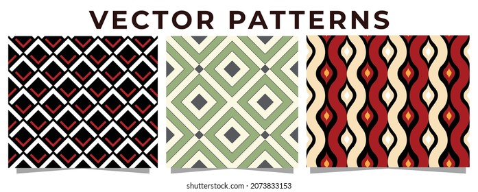 Retro seamless pattern - colorful nostalgic background design, Vector color pattern. Geometric background