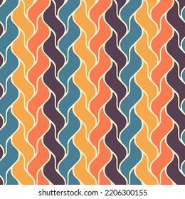 Retro seamless pattern - colorful nostalgic background design