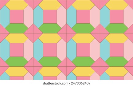 Retro seamless pattern - colorful nostalgic background design