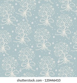 Retro seamless pattern with cute flowers. Template for design and decoration