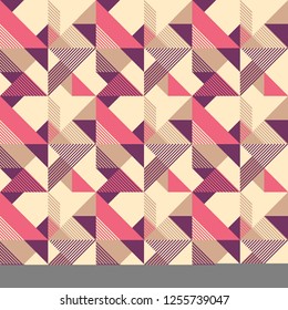 Retro seamless pattern design in geometric style. Vector illustration.