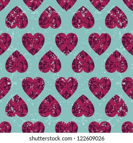 Retro seamless pattern diamonds hearts
