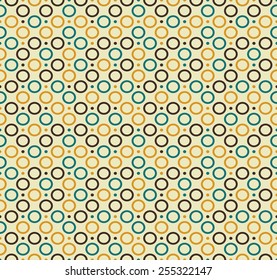 Retro seamless pattern with dots and circles
