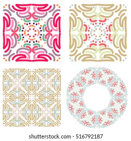 Retro seamless pattern with dots and lines, vector illustration