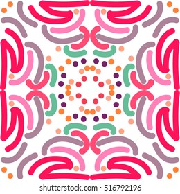 Retro seamless pattern with dots and lines
