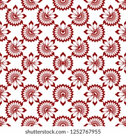 Retro seamless pattern with geometric mesh for wall decoration. Art deco elegant vintage style vector illustration.
