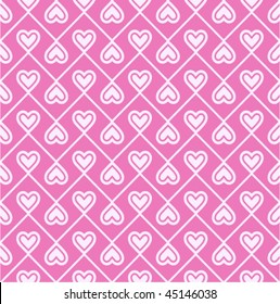 Retro Seamless Pattern of Hearts