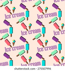 retro seamless pattern with ice cream
