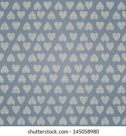 retro seamless pattern with l hearts on blue background