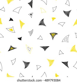 Retro seamless pattern in memphis style. Fashion 80-90s.