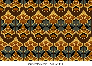 Retro Nahtlose Muster auf orangefarbenem, braunem und beigem abstraktem, geometrischem Hintergrund. Retro-Stil und Ästhetik der 60er und 70er Jahre.