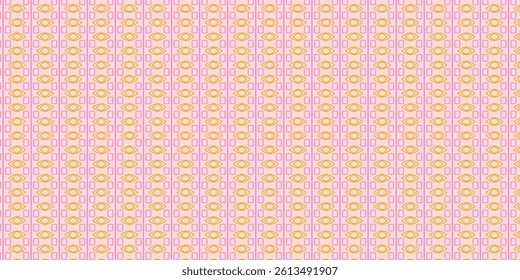 Retro Seamless Pattern with Orange and Pink Geometric Shapes