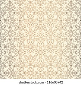 Retro seamless pattern for page decoration. Abstract floral background. Vintage Vector Design Ornament. See also others from this collection #114008911, 114652690 and 114652699