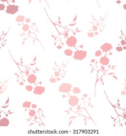 
Retro seamless pattern with pink silhouettes of roses
Vintage seamless pattern with pink roses