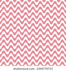 Retro seamless pattern with pink and white waves