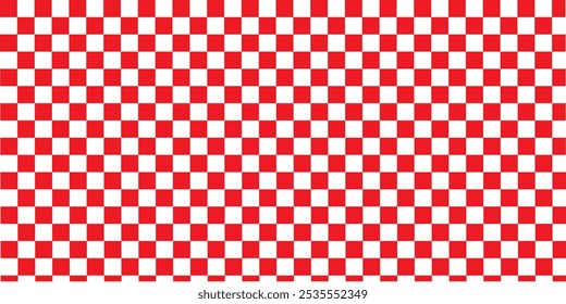 Retro seamless pattern with red and white checkerboard