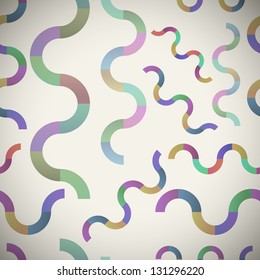 Retro seamless pattern with rounded shapes