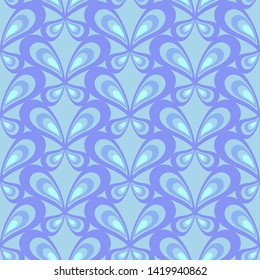 Retro seamless pattern with simple butterflies on colored background. Flat ornament for textile, wrapping paper, prints, fabric, wallpaper, web etc.