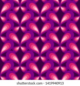 Retro seamless pattern with simple butterflies on colored background. Flat ornament for textile, wrapping paper, prints, fabric, wallpaper, web etc.