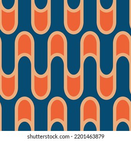 Retro seamless pattern in the style of the 70s and 60s. Geometric vintage pattern