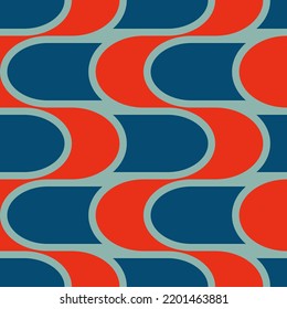 Retro seamless pattern in the style of the 70s and 60s. Geometric vintage pattern