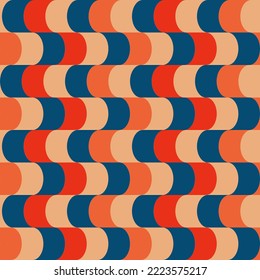 Retro seamless pattern in the style of the 70s and 60s. Geometric vintage pattern