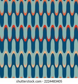 Retro seamless pattern in the style of the 70s and 60s. Geometric vintage pattern