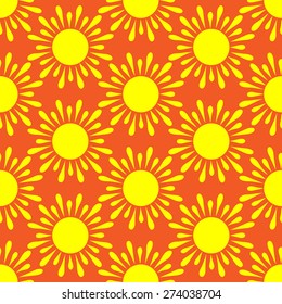  Retro Seamless pattern with sun. Vector illustration.  Retro Patterns Set