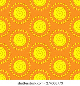  Retro Seamless pattern with sun. Vector illustration.  Retro Patterns Set