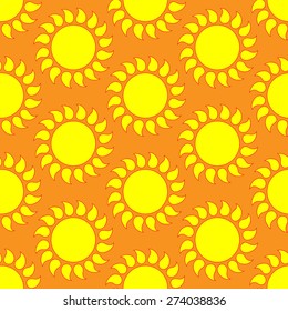  Retro Seamless pattern with sun. Vector illustration.  Retro Patterns Set