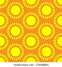 Retro Seamless pattern with sun. Vector illustration.  Retro Patterns Set
