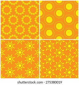 Retro Seamless pattern with sun. Vector illustration. Retro Patterns Set