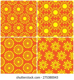Retro Seamless pattern with sun. Vector illustration. Retro Patterns Set
