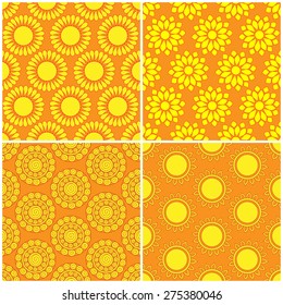 Retro Seamless pattern with sun. Vector illustration. Retro Patterns Set