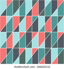 Retro seamless pattern with triangles and rectangles.