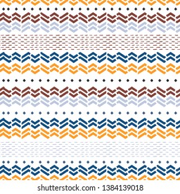 Retro Seamless pattern in vector beautiful hand drawn chevron zigzag waves in horizontal stripe . Design for fashion,fabric,web,wallpaper, and all prints on white background color