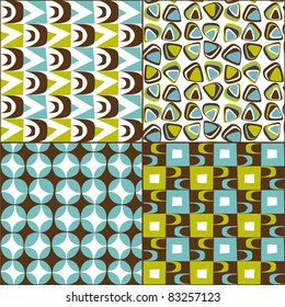 Retro Seamless Pattern Vintage Set From The 50s And 60s