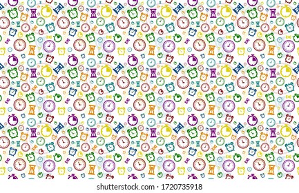 Retro Seamless Pattern Watch Illustration For Textile, Prints and Background