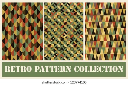 retro seamless patterns set. vector illustration