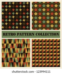 retro seamless patterns set. vector illustration