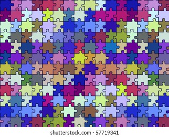 retro seamless puzzle texture, abstract pattern; vector art illustration