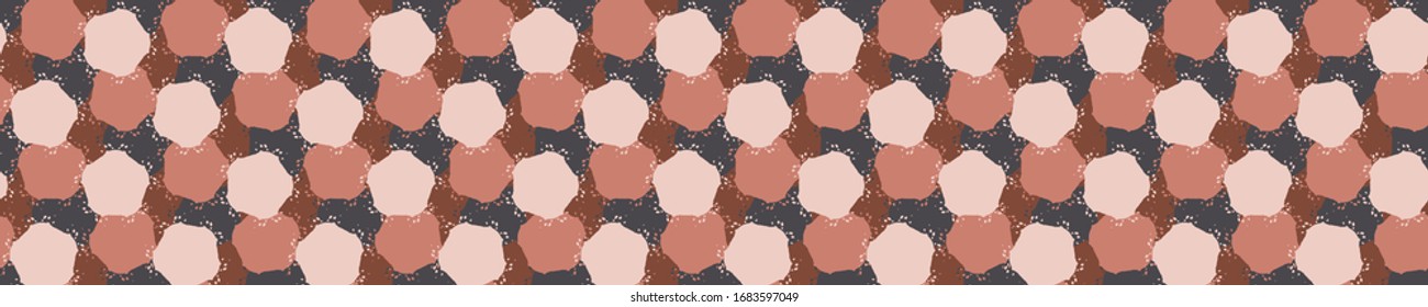 Retro seamless scribble flower vector  border pattern. Modern naive daisy woven linen texture style background. Vintage red grey 1950s floral bloom decorative banner. Bold sketchy doodle ribbon trim.