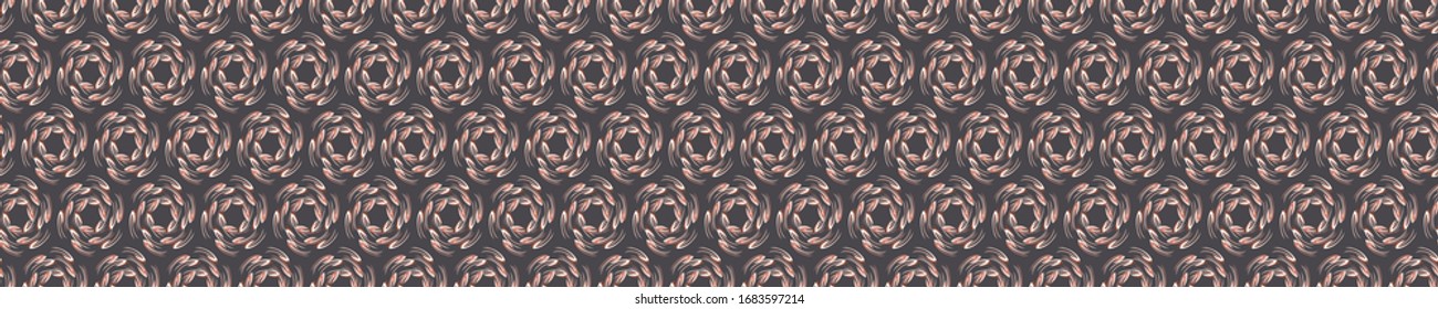 Retro seamless scribble flower vector  border pattern. Modern naive daisy woven linen texture style background. Vintage red grey 1950s floral bloom decorative banner. Bold sketchy doodle ribbon trim.