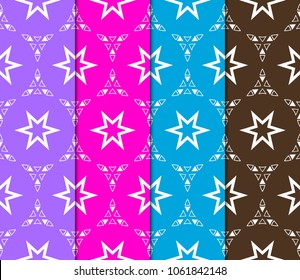 Retro seamless star pattern background. Vector illustration for design. Stylish decorative art deco set