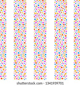 Retro seamless striped pattern with elements of circles. Abstract vector background