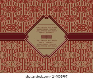 Retro seamless striped wallpaper with frame            