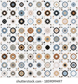 Retro seamless tiling patterns in Scandinavian style. Moroccan, Indian, Arabic, Turkish motives. Lisbon, Portuguese or Spanish old mosaics, Mediterranean designs. Patchwork.
ceramic tiles, wallpaper, 